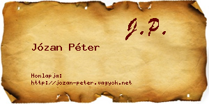 Józan Péter névjegykártya