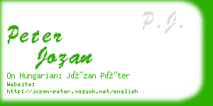 peter jozan business card